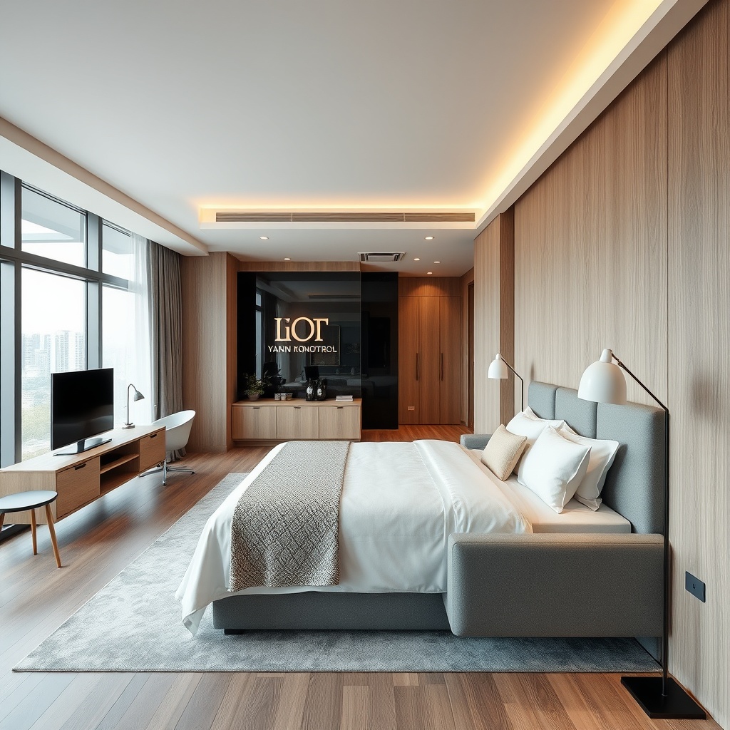 Modern bir otel lobisinin tavanında